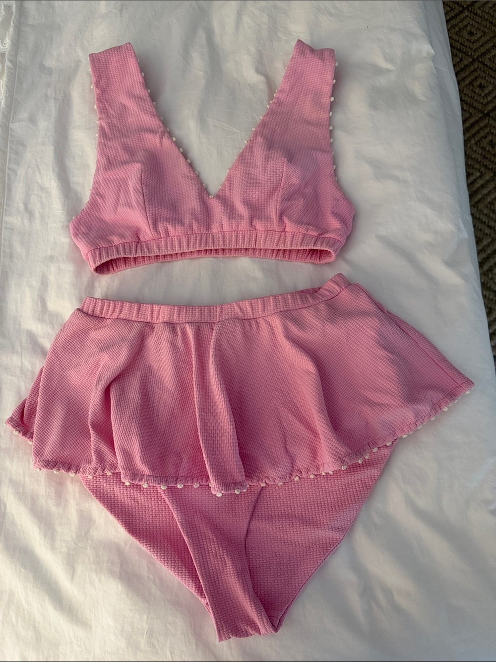 Marysia Peplum Gramercy Swimsuit- size S top, size M bottoms